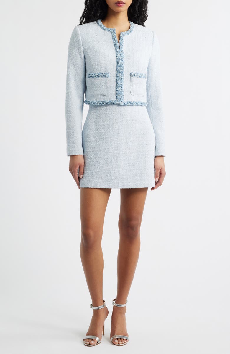 LoveShackFancy Azula Crop Tweed Jacket, Alternate, color, Wild River