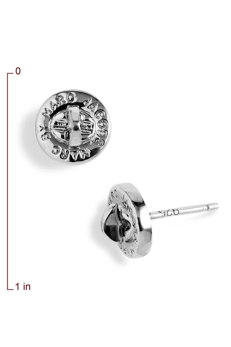 'Turnlock' Stud Earrings, Alternate, color, SILVER
