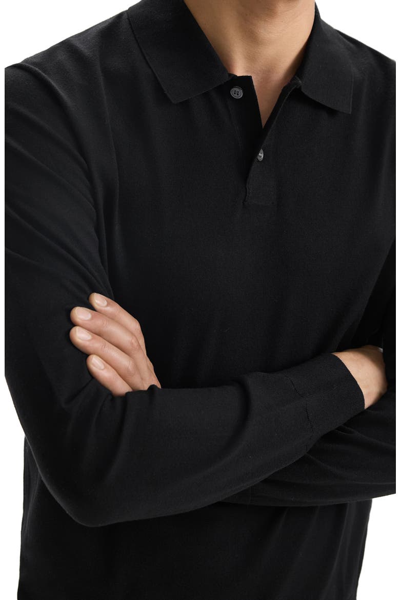 Goris Long Sleeve Polo, Alternate, color, BLK