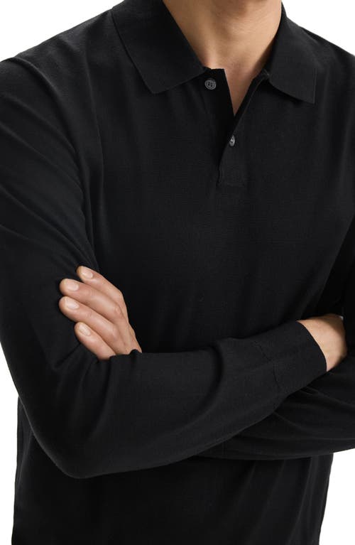 Theory Goris Long Sleeve Polo In Black