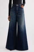 Alaïa High Waist Denim Palazzo Pants