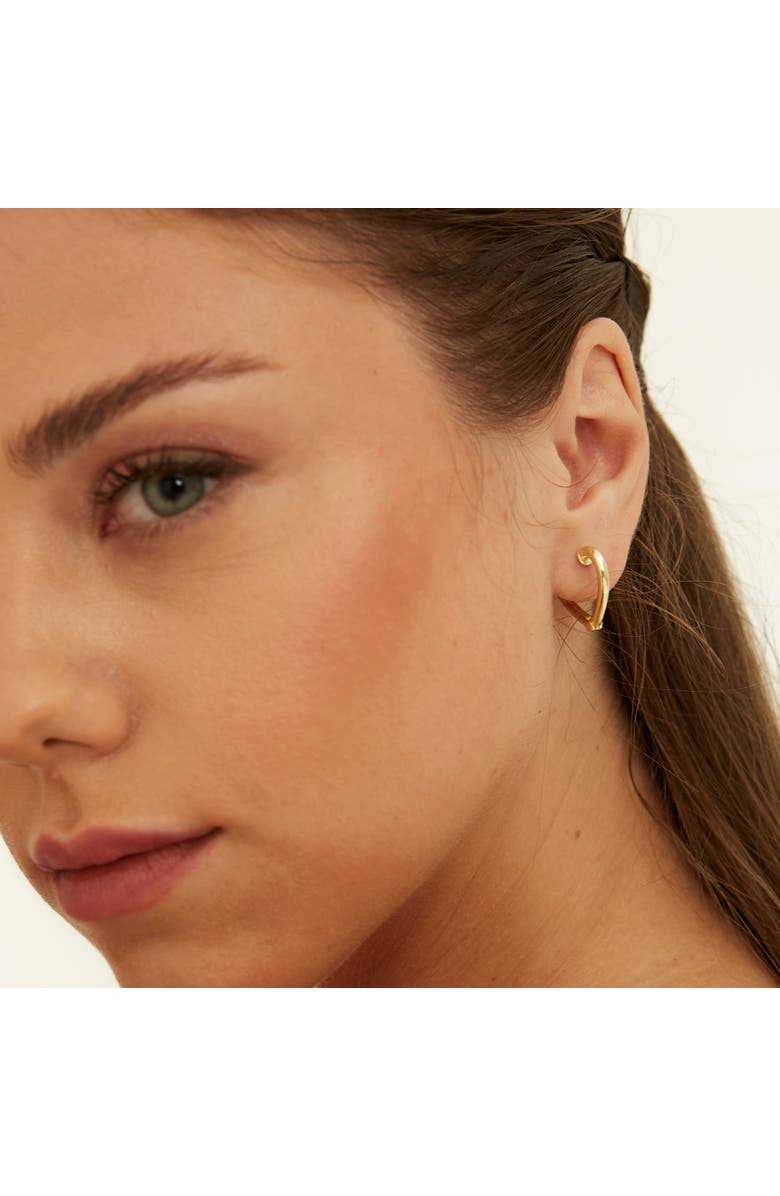 Spero London Sterling Silver Heart Hoop Earrings, Alternate, color, Gold