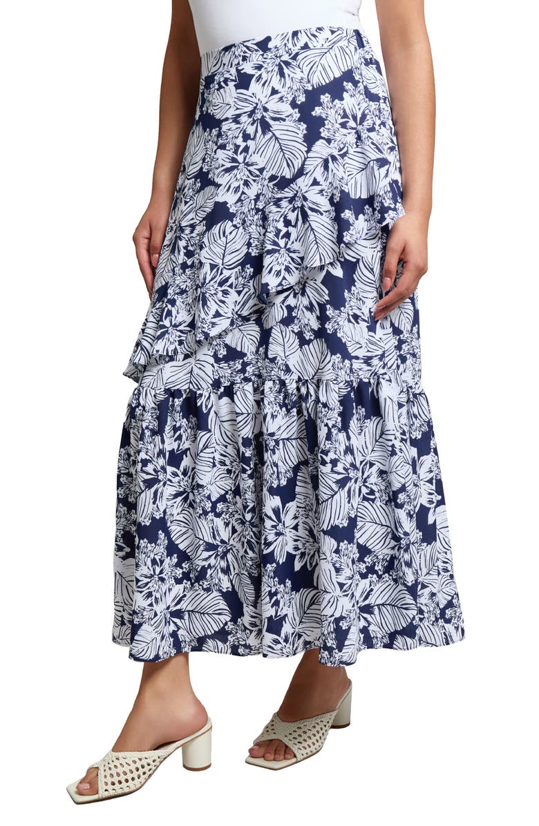 Jones New York Asymmetric Ruffle Maxi Skirt, Alternate, color, 