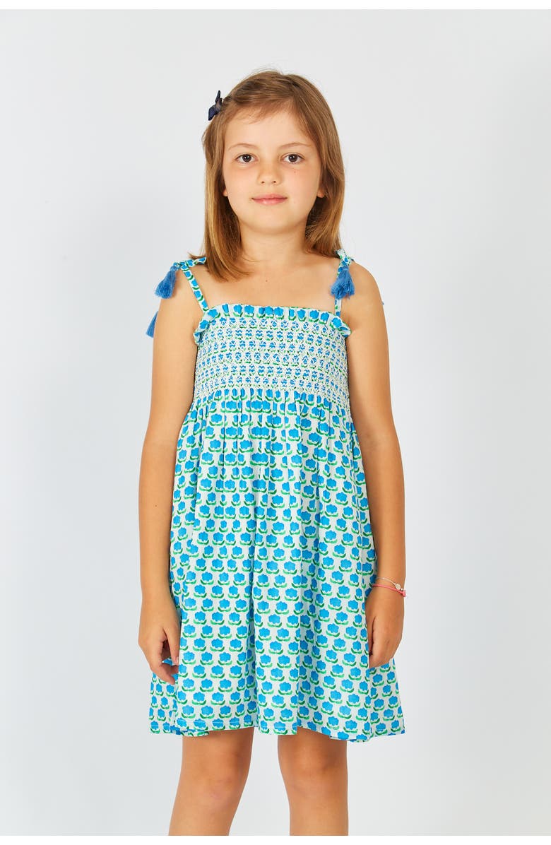 Ro's Garden Maine Girls Dress, Alternate, color, Blue Asahi