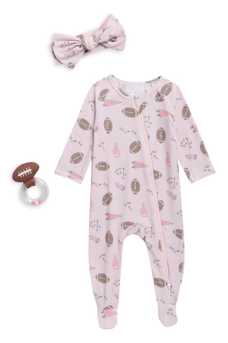 Football Footie & Headband Set, Main, color, PRECIOUS PINK