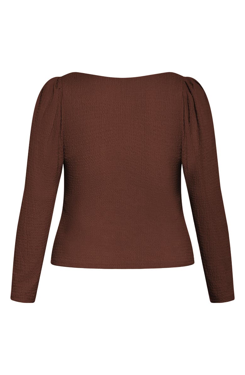 City Chic Jacqueline Texture Top, Alternate, color, Chocolate