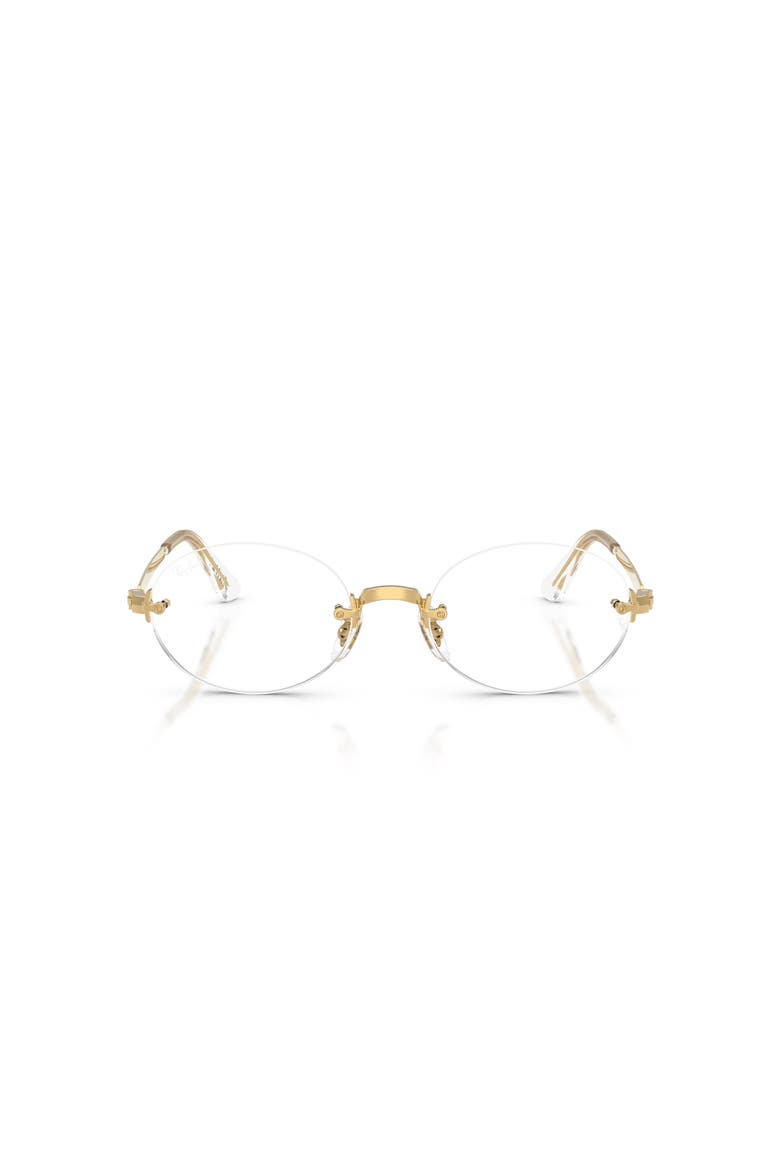 52mm Oval optical glasses, Alternate, color, Gold