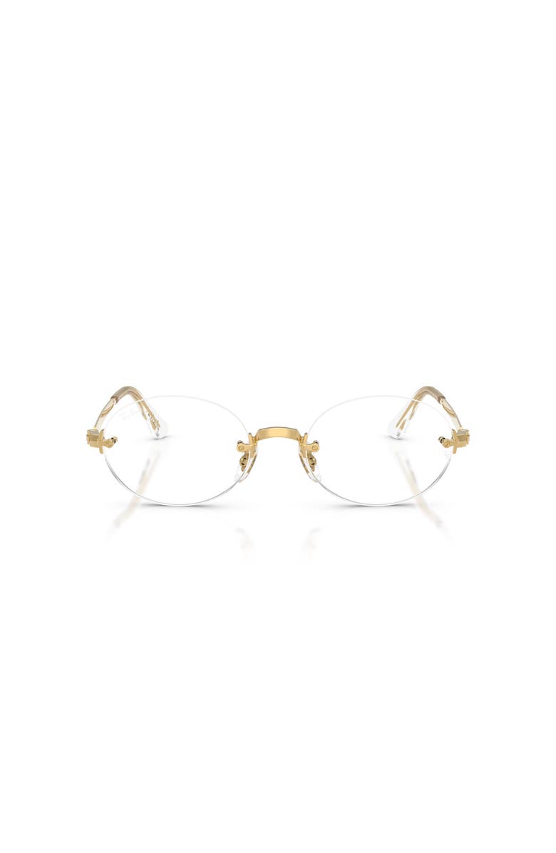 Ray-Ban 52mm Rectangle optical glasses, Alternate, color, Gold