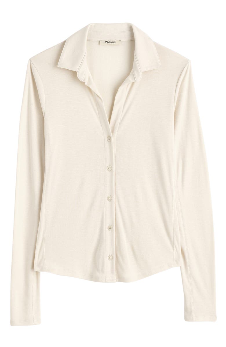 Madewell Camp Long Sleeve Button-Up Shirt, Alternate, color, Vintage Ivory