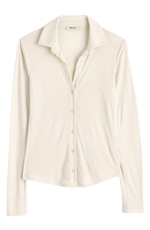 Madewell Camp Long Sleeve Button-up Shirt In White