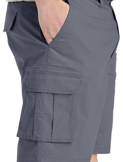 True Nation By Dxl Big & Tall Stretch Ripstop Cargo Shorts In Grey