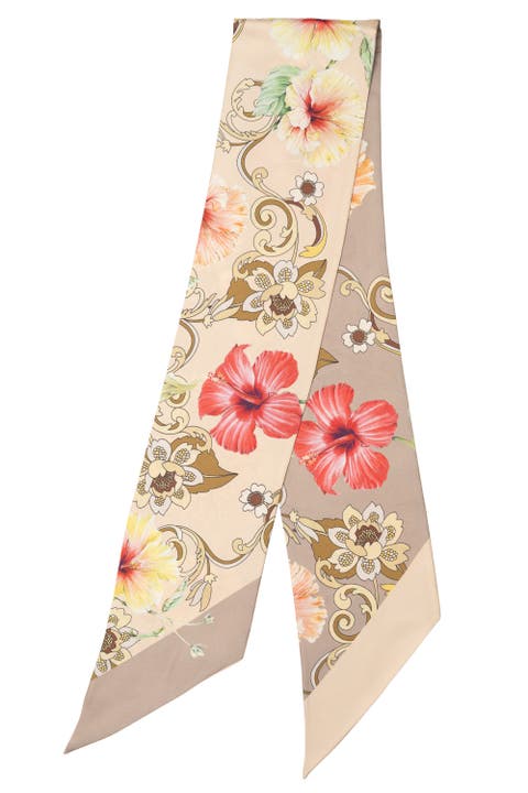 Hawaii Bloom - Skinny Silk Scarf for Women