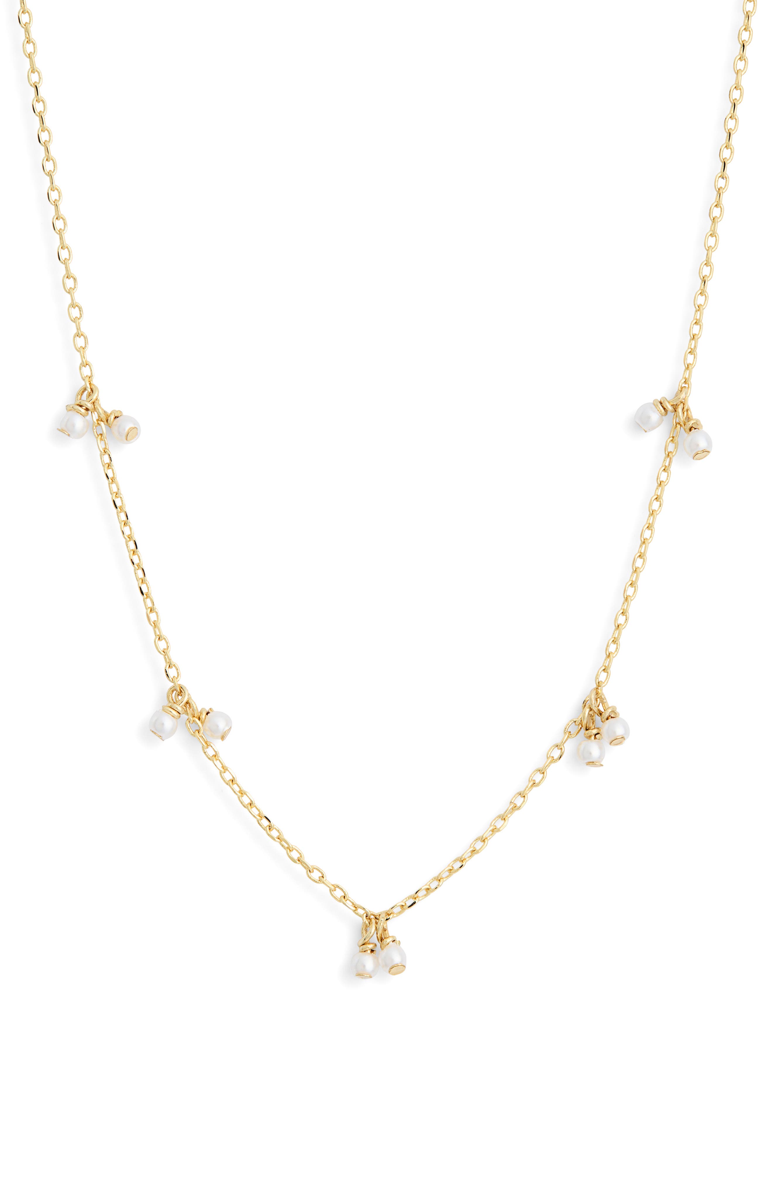 NORDSTROM RACK Demi Fine Faux Pearl Charm Chain Necklace