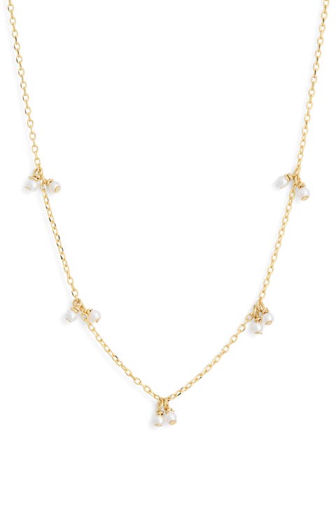 Demi Fine Faux Pearl Charm Chain Necklace