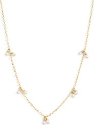 NORDSTROM RACK Demi Fine Faux Pearl Charm Chain Necklace