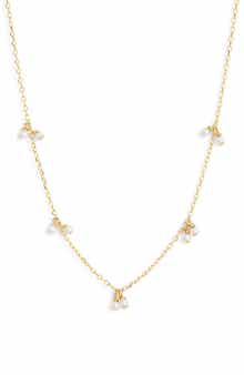 NORDSTROM RACK Demi Fine Faux Pearl Charm Chain Necklace