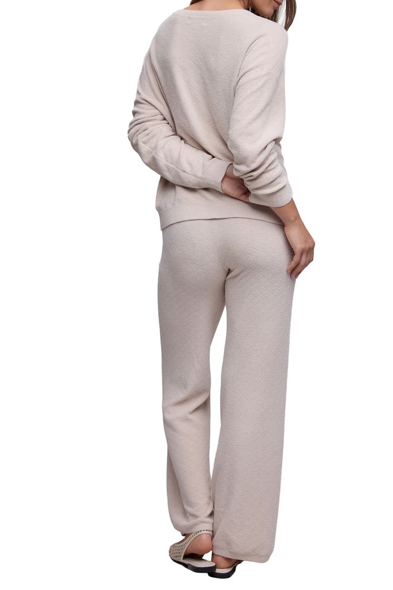 CozyChic Ultra Lite Diamond Quilt Henley Pajamas, Alternate, color, STONE