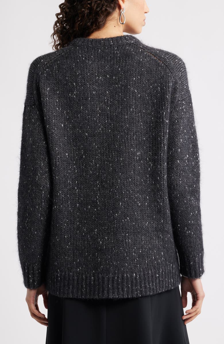 Nordstrom Metallic Crewneck Sweater, Alternate, color, Grey Dark Heather Metallic