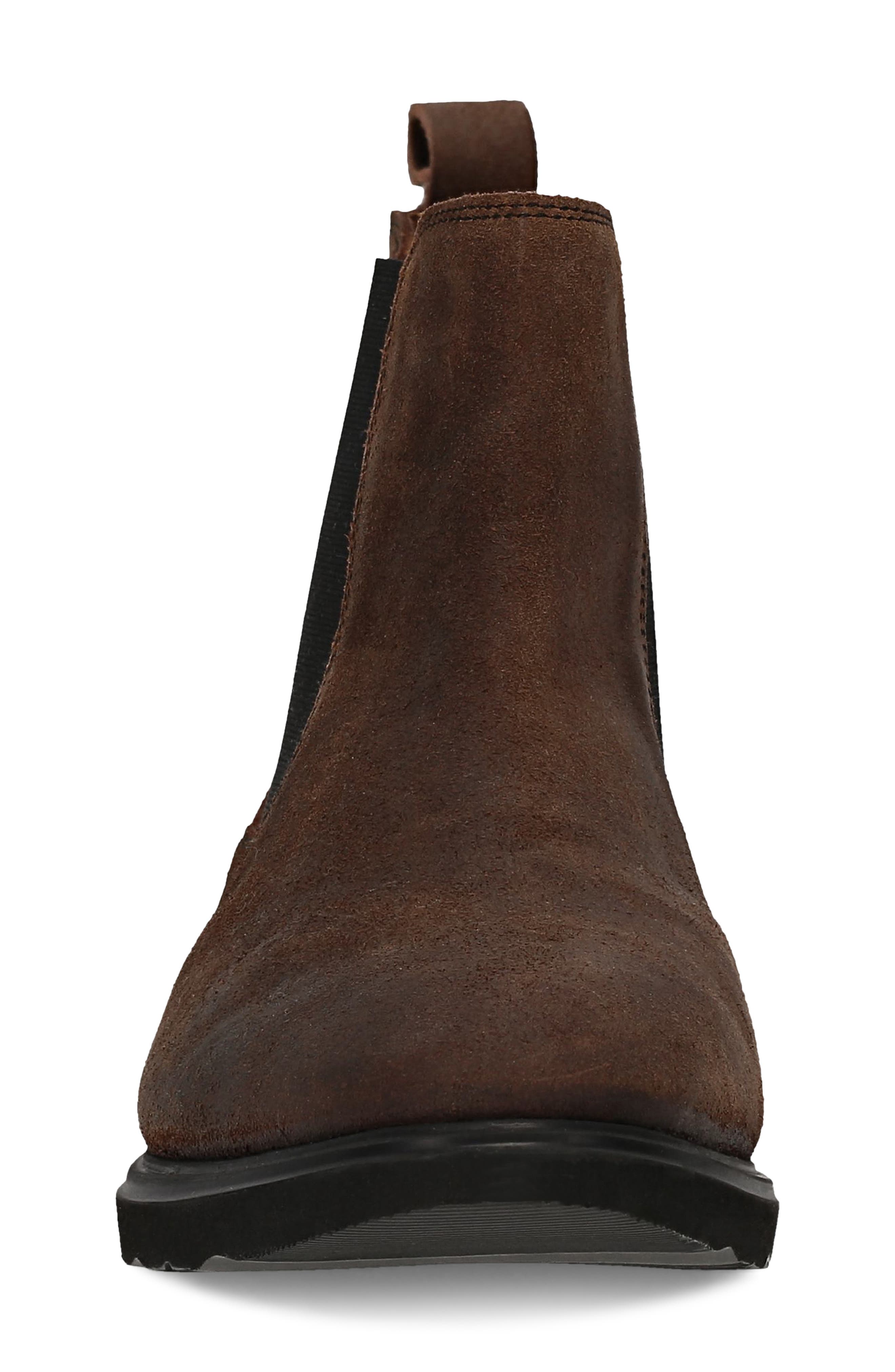 Frye Connor Suede Chelsea Boot, Alternate, color, Dark Walnut