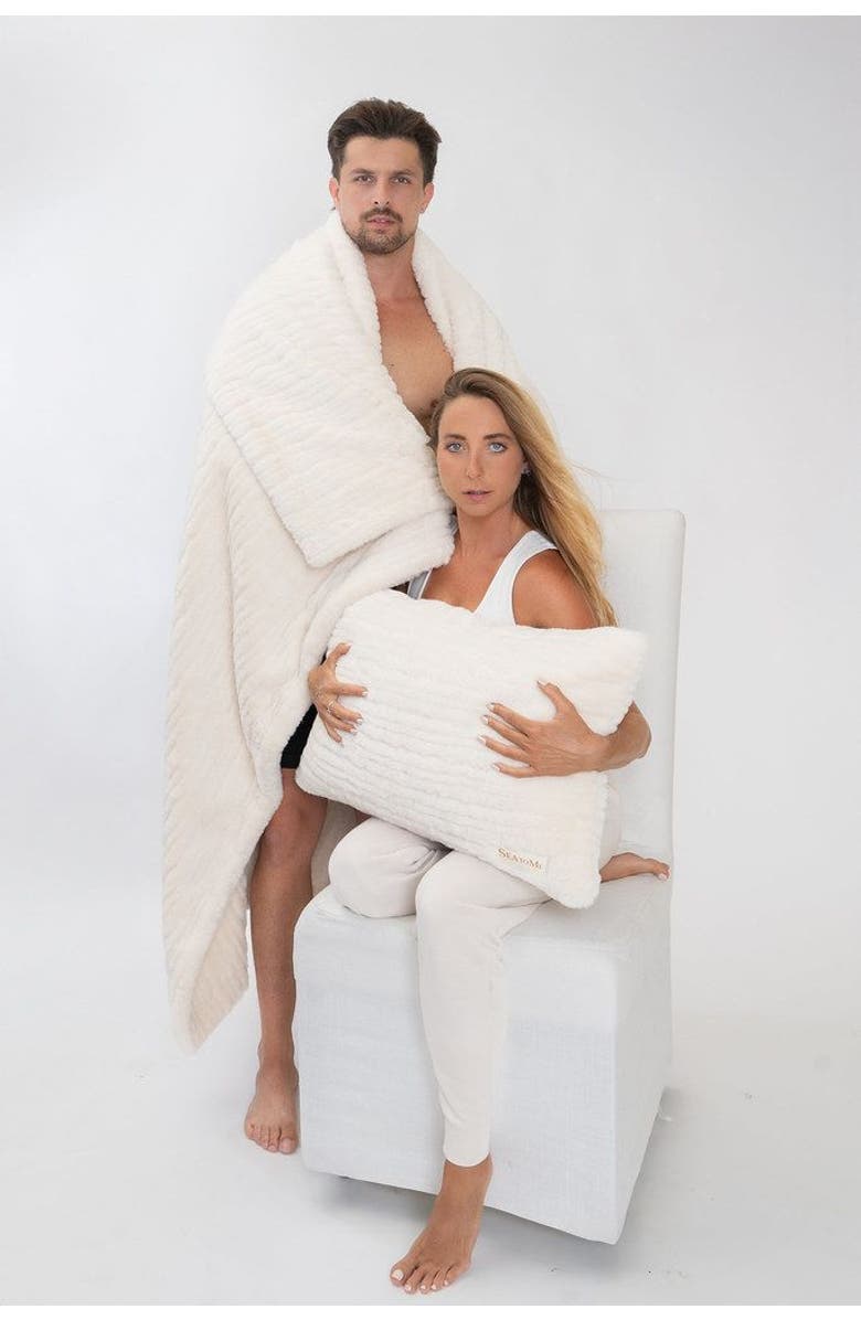 Sea To Me Blankets Malibu Meditation Lumbar Accent Pillow, Alternate, color, Ivory