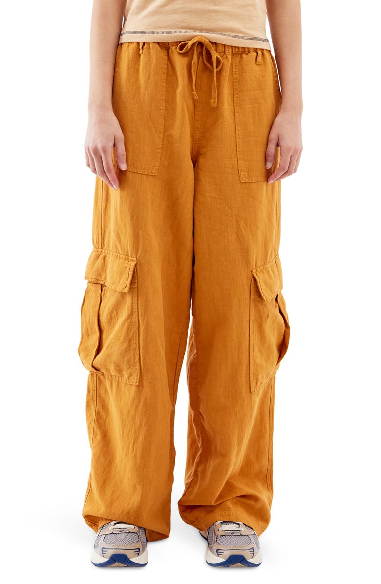 BDG Urban Outfitters Luca Cotton & Linen Cargo Pants, Main, color, 