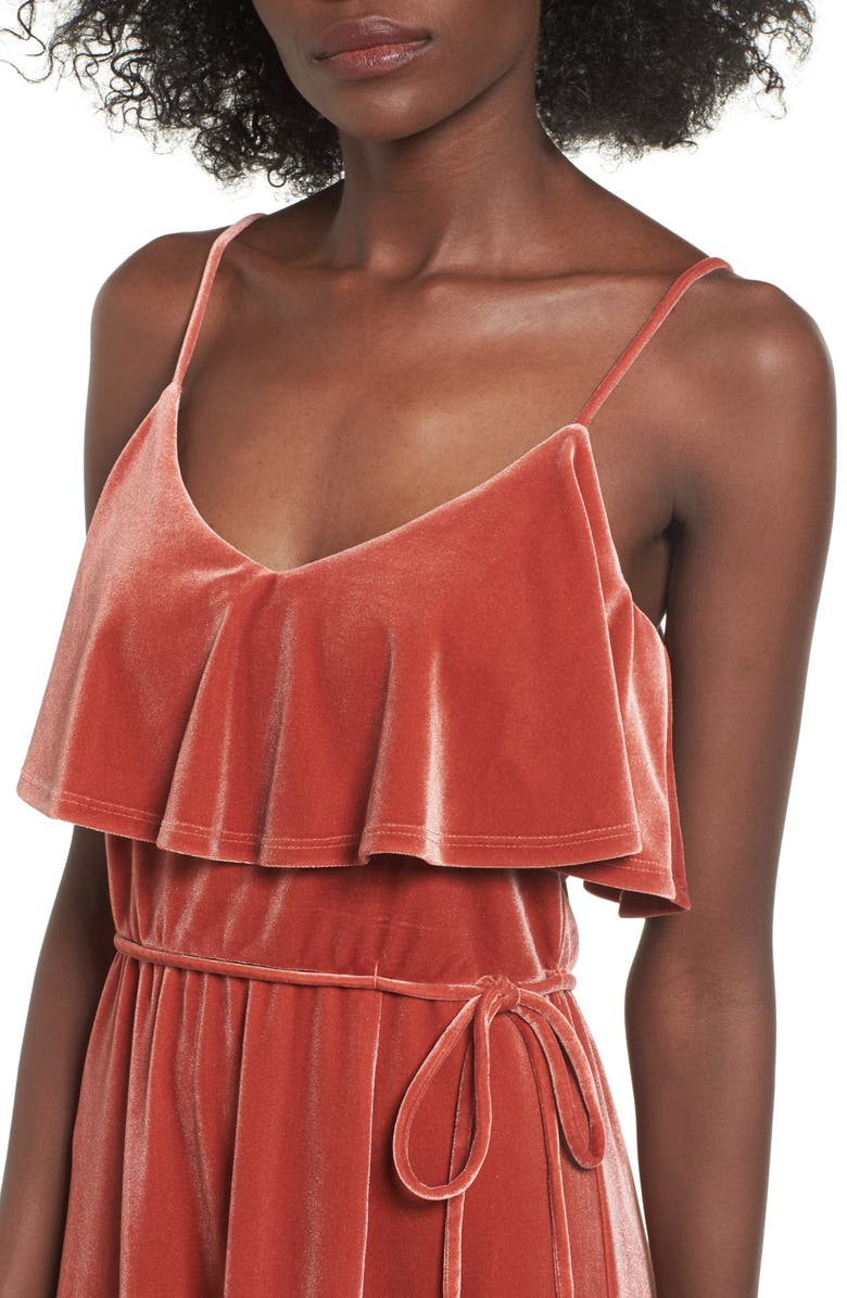 June & Hudson Velvet Midi Dress, Alternate, color, 