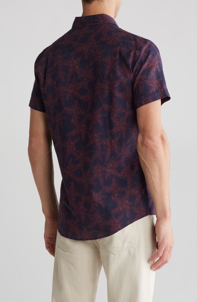 Rodd & Gunn Short Sleeve Linen & Cotton Blend Button-Up Shirt, Alternate, color, Terracotta Multi