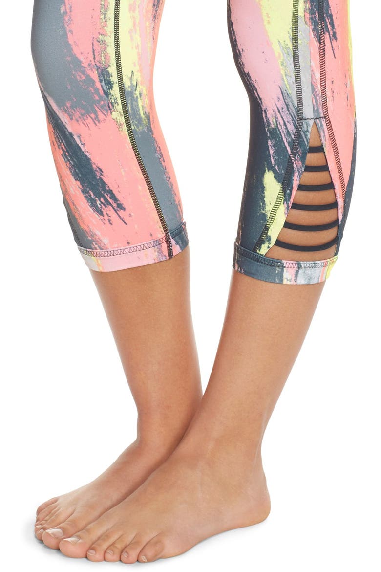 'Va Va' High Waist Crop Leggings, Alternate, color, SILVER SLATE NOUVEAU PRINT