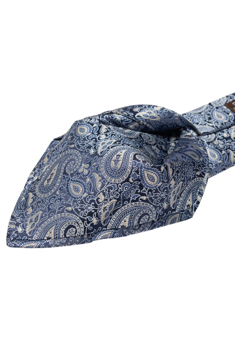 Donatello - Silk Jacquard Tie for Men, Alternate, color, Blue and Silver