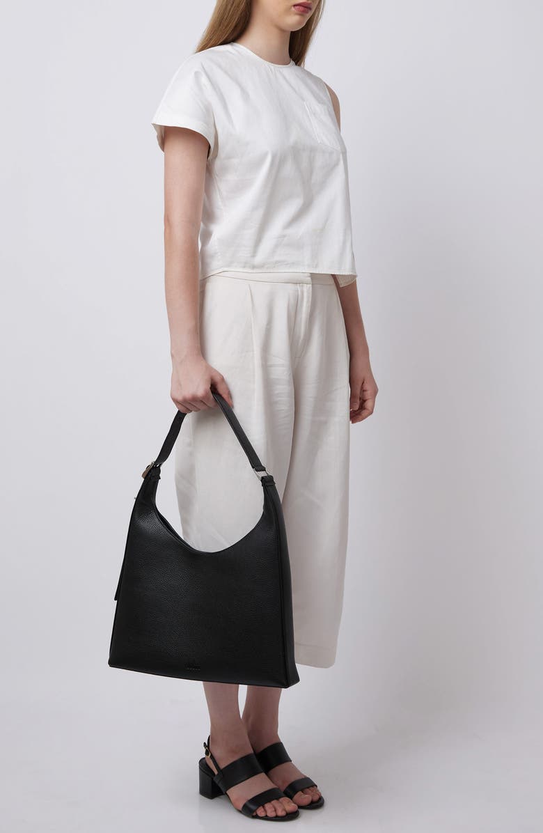 behno Large Danny Flatiron Pebble Leather Shoulder Bag, Alternate, color,