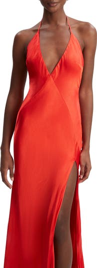 Yve Satin Halter Dress