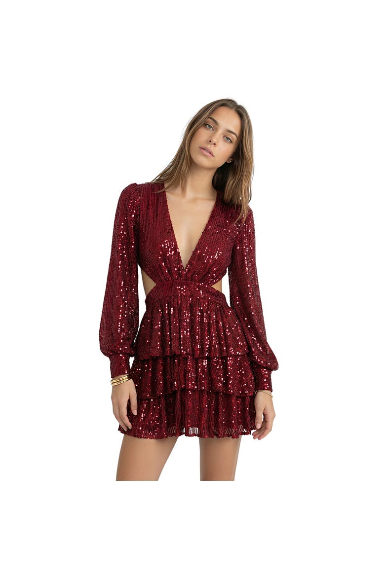 Freja Flare Dress, Main, color, Medium Red