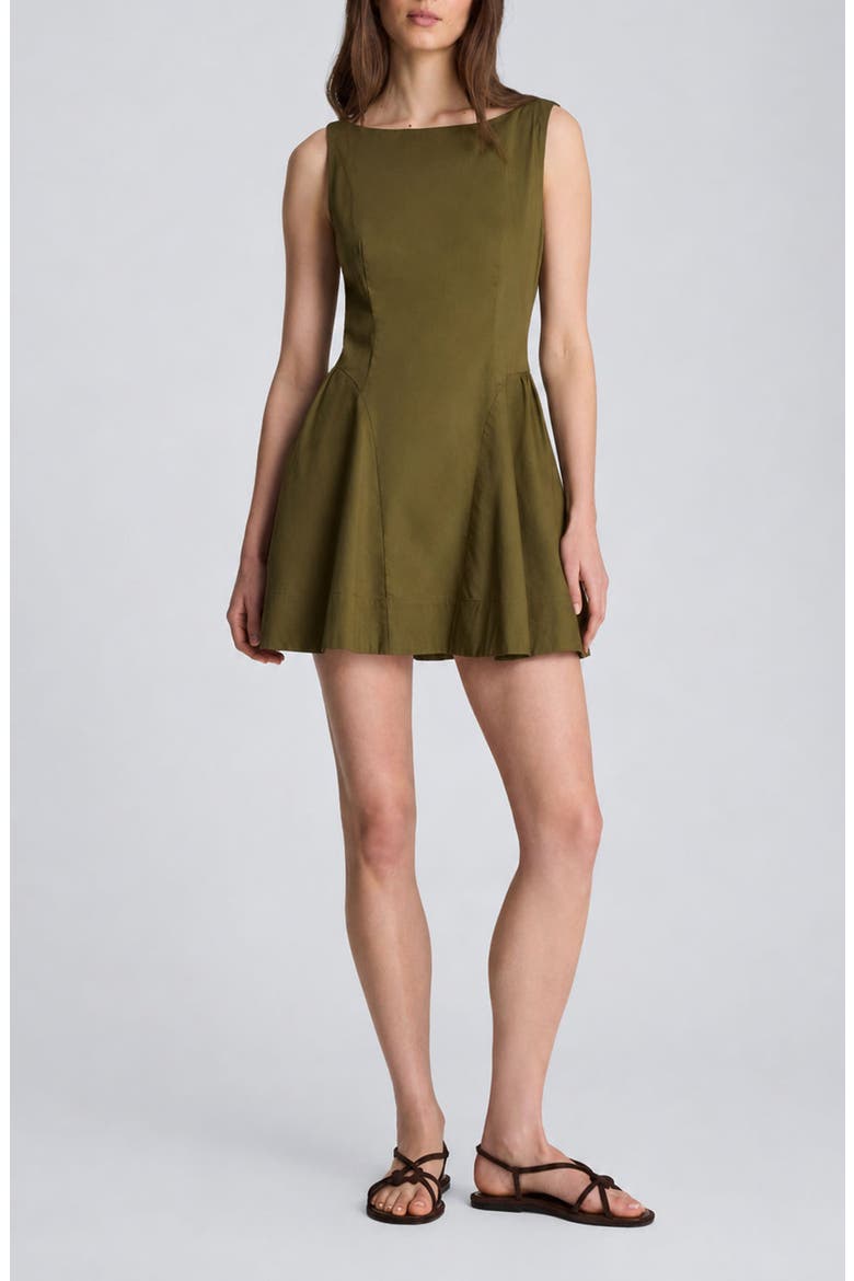 Sleeveless Fit & Flare Minidress, Main, color, BREEN