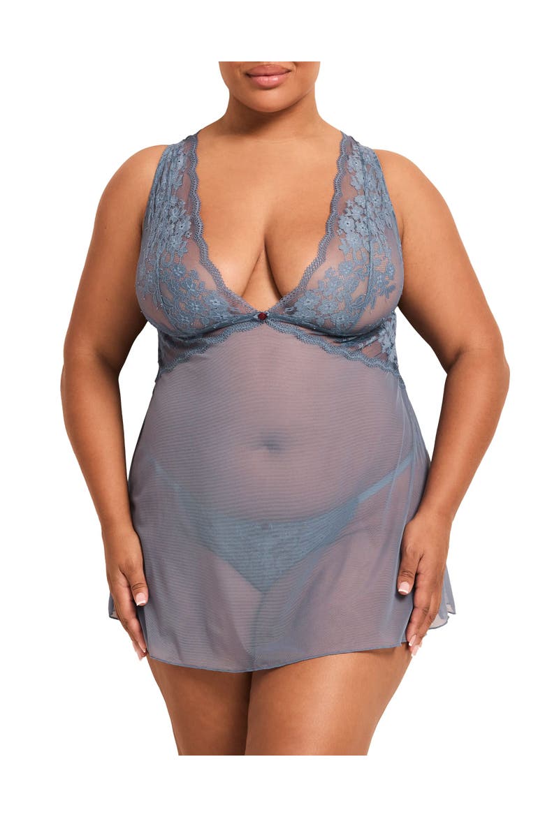 Nedda Babydoll Lingerie, Main, color, Dark blue