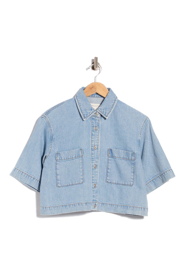 Lana Denim Top, Main, color, WENTWORTH