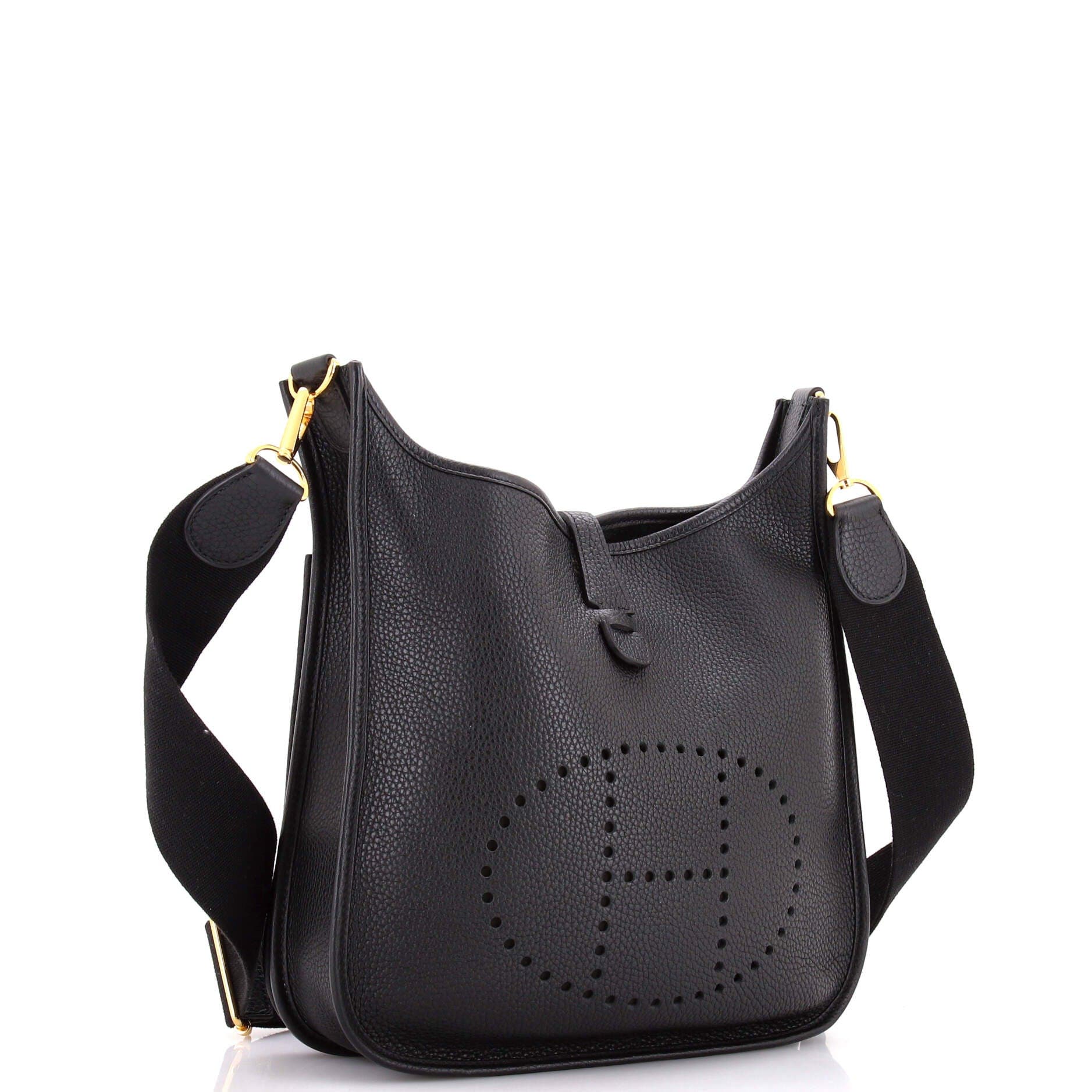 Pre-Owned Hermes Evelyne Bag Gen III Clemence PM, Alternate, color, Noir