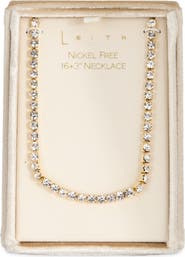 Leith Crystal Tennis Necklace