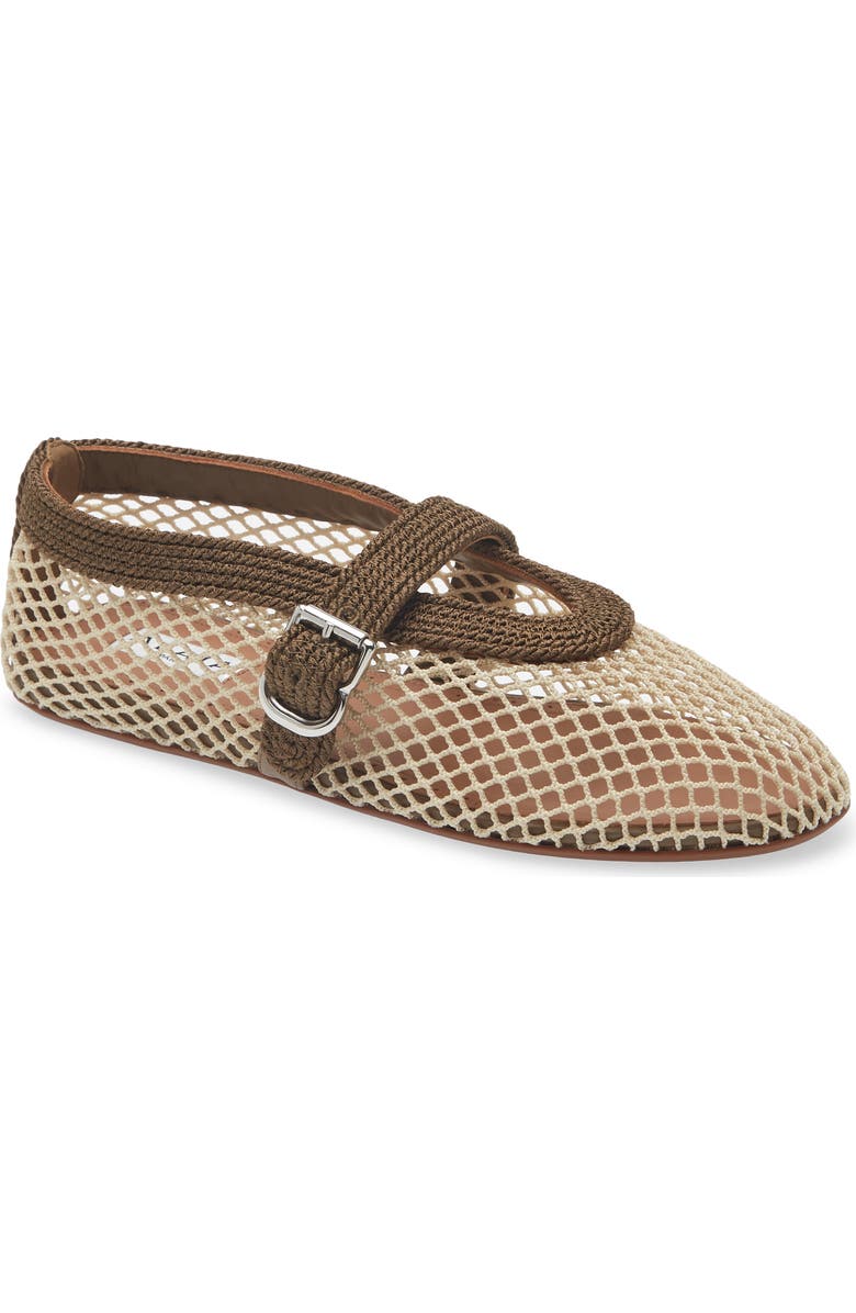 Alaïa Mesh Mary Jane Flat, Main, color, Vert Kaki