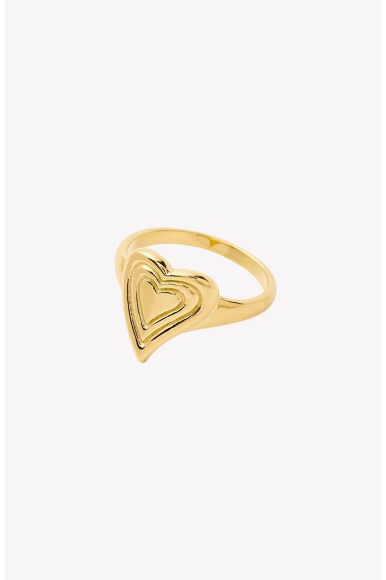 Emanate Love Signet Heart  Ring, Alternate, color, 18k Gold Plated