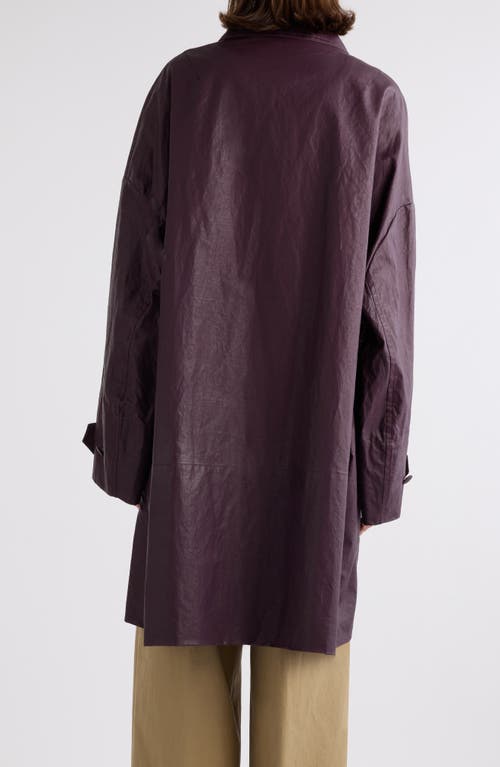 Dries Van Noten Coated Linen Coat In Purple