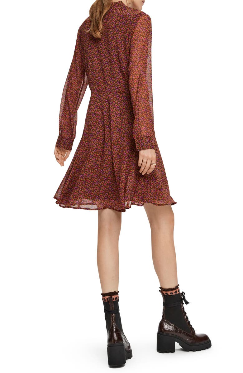 Scotch & Soda Long Sleeve A-line Dress, Alternate, color,