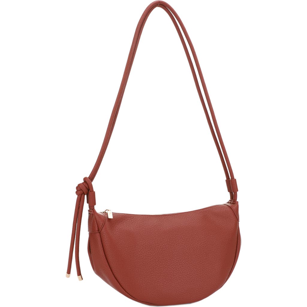 Mali + Lili Aria Recycled Vegan Leather Shoulder Bag In Cognac