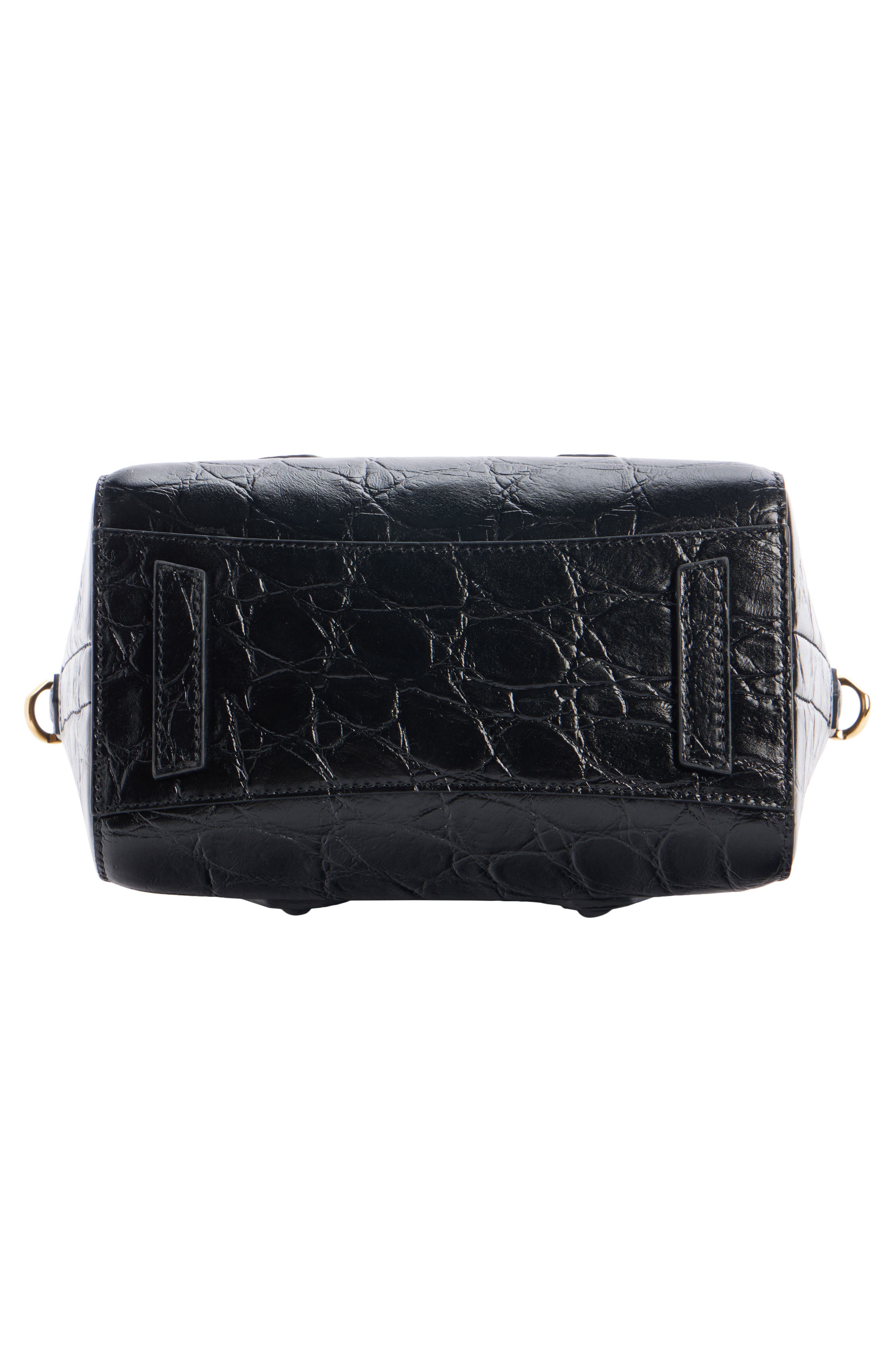 Givenchy Mini Antigona Lock Leather Satchel, Alternate, color, 