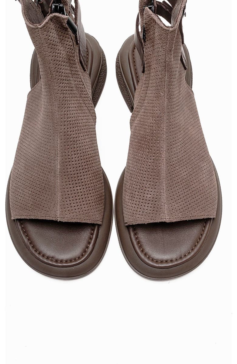 Forever & Always Shoes Carina Leather Side Zip Sandal, Alternate, color, Mink Suede