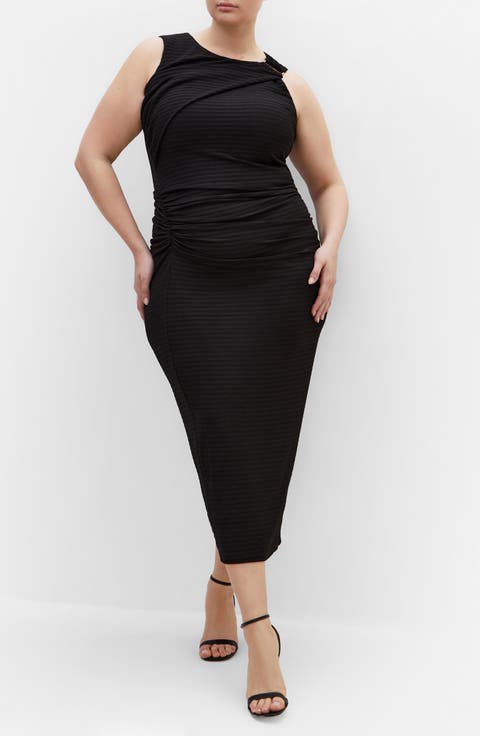 Zilla Ruched Sleeveless Maxi Dress (Plus)