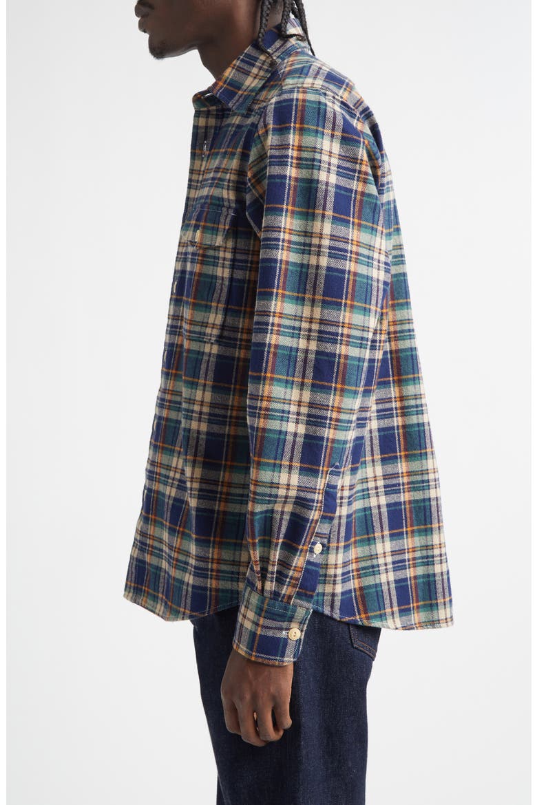 Relaxed Check Button-Up Shirt, Alternate, color, INDIGO