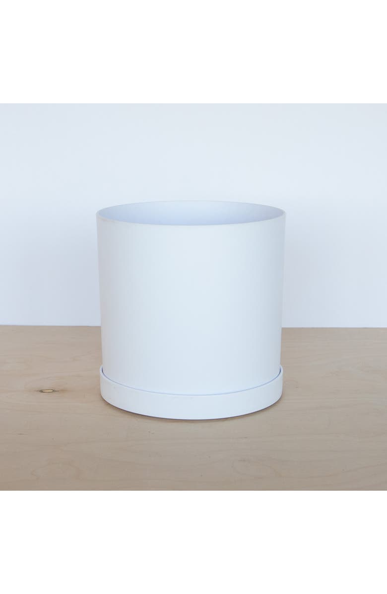 Bloem Mathers Gardening Planter with Saucer Tray  9.5 Inch W x 9.5 Inch H, White, Alternate, color, White