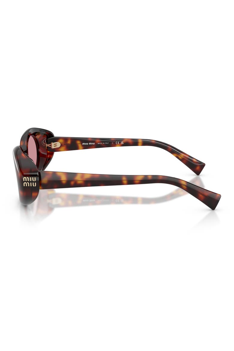 52mm Oval Sunglasses, Alternate, color, HAVANA / PINK
