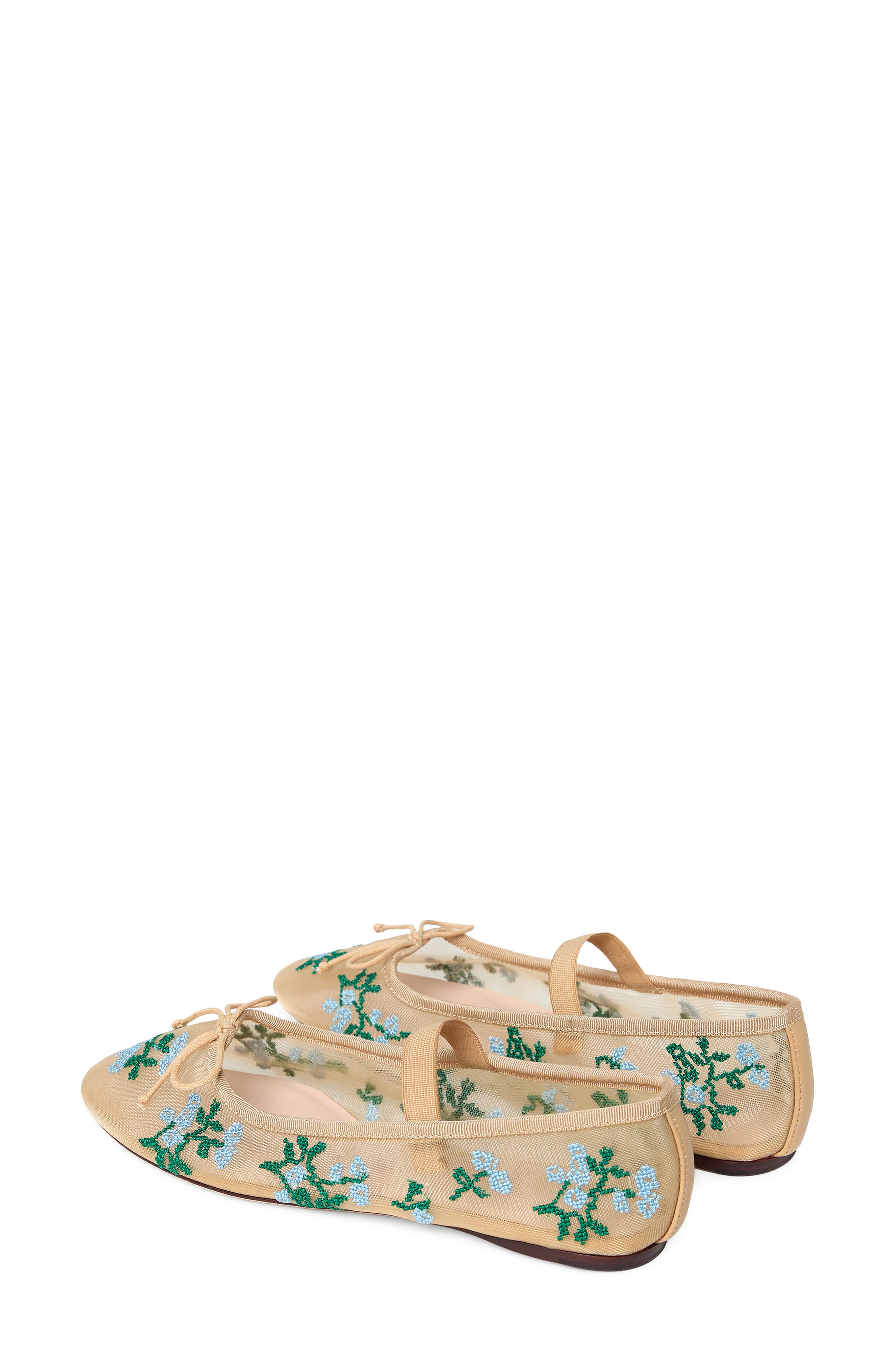 Loeffler Randall Leonie Mary Jane Flat, Alternate, color, Caramel/ Green/ Blue