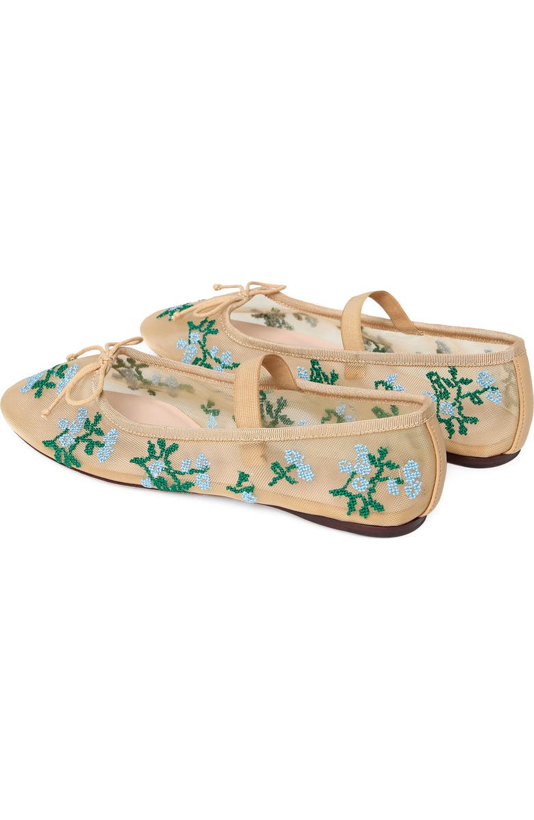 Loeffler Randall Leonie Mary Jane Flat, Alternate, color, Caramel/ Green/ Blue